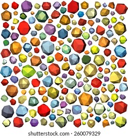 gem stone rock polygonal abstract shape in multiple color