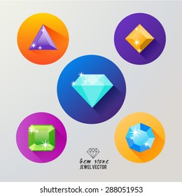 Gem stones icon vector.