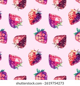 Gema de fresa sobre fondo rosa