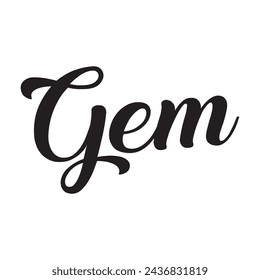 gem text on white background.