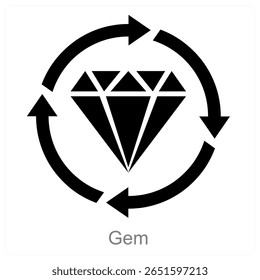 Design de conceito de ícone de vetor de gem