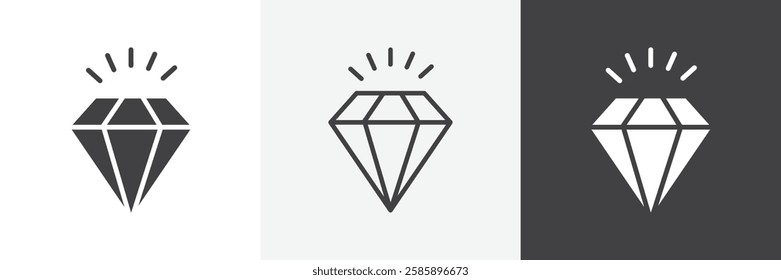 Gem vector icons collection graphic designs for ui designs