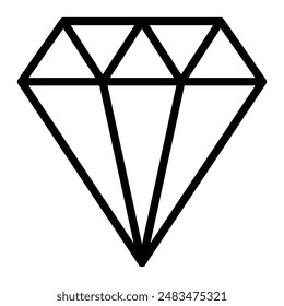 Gem Vector Line Icon Design