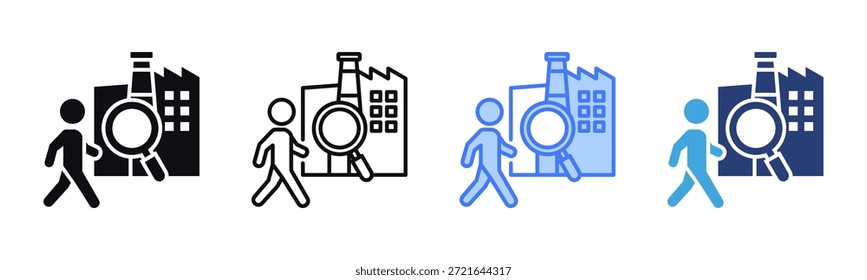 Gemba Walk icon sheet colección de estilos múltiples
