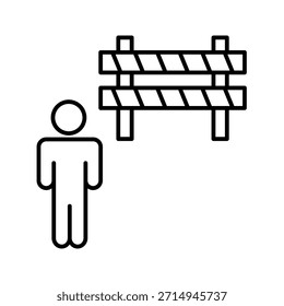 Gemba Spaziergang Umrisssymbol Vektorgrafik