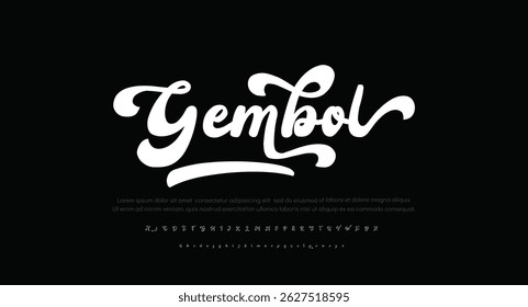Gembol modern abstract digital alphabet font. Minimal technology typography, Creative urban sport fashion futuristic font and with numbers. vector illustration	
