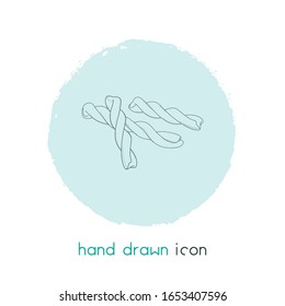 Gemelli pasta shape icon line element. Vector illustration of gemelli pasta shape icon line isolated on clean background for your web mobile app logo design.