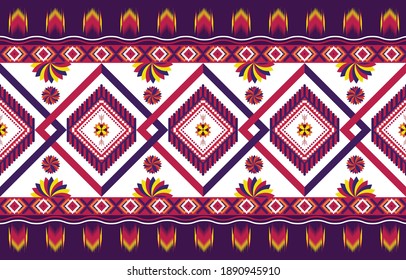 Gemetric ethnic oriental ikat pattern traditional Design for background,carpet,wallpaper,clothing,wrapping,batic,fabric,vector illustraion.embroidery style.