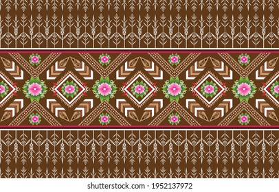 Gemetric ethnic oriental ikat pattern traditional Design for background,carpet,wallpaper,clothing,wrapping,batic,fabric,vector illustraion.Abstract ethnic geometric pattern background