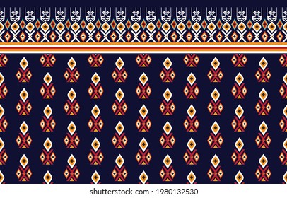 Gemetric ethnic oriental ikat pattern traditional Design for background,carpet,wallpaper,clothing,wrapping,batic,fabric,vector illustraion