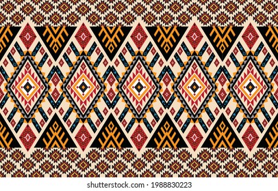 Gemetric ethnic oriental ikat pattern traditional Design for background,carpet,wallpaper,clothing,wrapping,batic,fabric,vector illustraion.embroidery style.