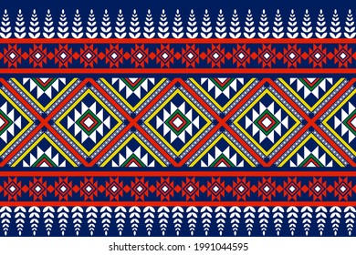 Gemetric ethnic oriental ikat pattern traditional Design for background,carpet,wallpaper,clothing,wrapping,batic,fabric,vector illustraion.Abstract ethnic geometric
