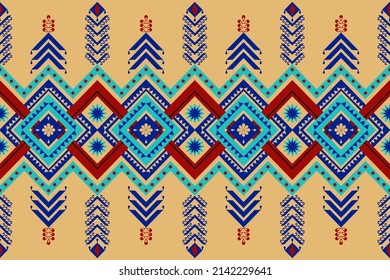 Gemetric ethnic oriental ikat pattern traditional Design for background,carpet,wallpaper,clothing,wrapping,batic,fabric,vector. Decorative strip for textiles.