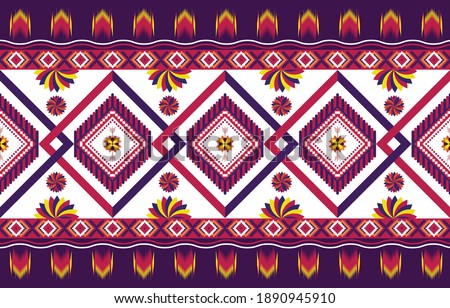 Gemetric ethnic oriental ikat pattern traditional Design for background,carpet,wallpaper,clothing,wrapping,batic,fabric,vector illustraion.embroidery style.