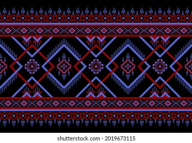 Gemetric ethnic oriental pattern traditional Design for background,carpet,wallpaper,clothing,wrapping,batic,fabric,vector illustraion.embroidery style.