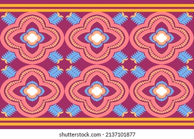 Gemetric ethnic pattern,mandalas pattern,carpet,wallpaper,clothing,wrapping,batic,fabric,vector illustraion.embroidery style.