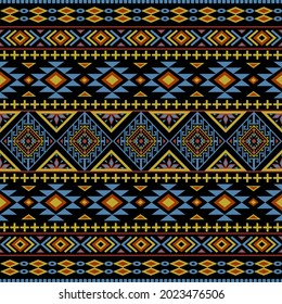 Gemetric ethnic seamless pattern traditional. Design for background,carpet,wallpaper,clothing,wrapping,batic,fabric,vector illustraion.embroidery style.