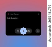 Gemini AI text placeholder design. LLM assistant chat interface. Input prompt box. Google artificial intelligence Generate button. Large language model text generator. Vector illustration.
