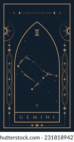 Gemini Astrological Constellation Zodiac Illustration