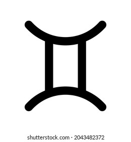 Gemini - astrological sign. One of twelve zodiac symbols. Simple solid line vector icon.