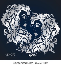 Gemini. Astrology Zodiac sign. Vector zodiac. Hand drawn style.