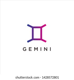 Gemini, Collection of zodiac signs, line concept vector