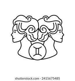 Gemini color concept. Zodiac sign. Astrology and horoscope. Predictions and human character. Element air. Ruler Mercury