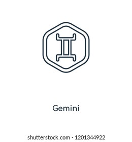 Gemini concept line icon. Linear Gemini concept outline symbol design. This simple element illustration can be used for web and mobile UI/UX.