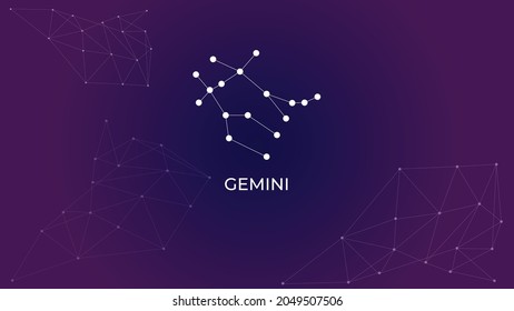 Gemini constellation background. Zodiac sign