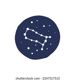 gemini constellation doodle icon, vector illustration