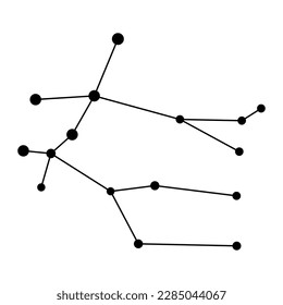 Gemini constellation map. Vector illustration.