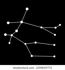 Gemini constellation map. Vector illustration.