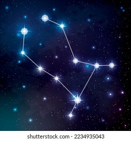 Gemini-Sternbild im nachthimmel Vektorbild. Eine der Sternbilder der Zodiac.
