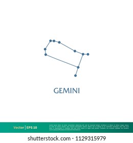 Gemini - Constellation Star Icon Vector Logo Template Illustration Design. Vector EPS 10.