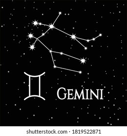 Gemini constellation, zodiac sign. Pattern for your packaging, fabric and product decoration. Vector illustration