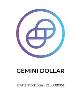 Gemini Dollar Kryptowährung Token Symbol. Symbol für GUSD-Token. Kryptowährungs-Vektorsymbol. Flache Vektorgrafik - Vektorgrafik