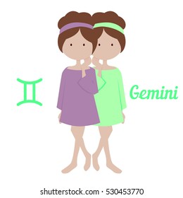Gemini girl vector sign