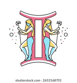 símbolo da arte pop do horroscópio gemini