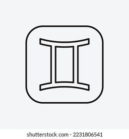 Gemini icon isolated on white background. Astrology symbol modern, simple, vector, icon for website design, mobile app, ui. Vector Illustration