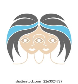 Gemini icon logo design illustration