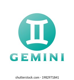 Gemini Icon Zodiac Symbols. Illustration Sign Astrology Stars Constellations Design Horoscope. 