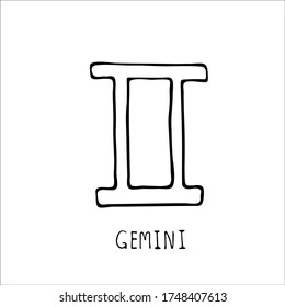 Gemini isolated single simple astrology sign in vector