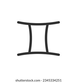 Gemini, linear icon. Zodiac sign. Simple symbol. Line with editable stroke