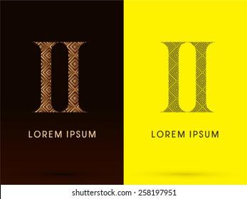 Gemini ,Luxury Zodiac sign, designed using gold, bronze and black line square geometric shape on dark brown and yellow background, logo, symbol, icon, graphic, vector.