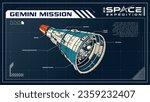 Gemini Mission Pioneering Human Spaceflight - Historic NASA Program that Laid the Foundation for Lunar Exploration -A Space Expedition Series Infographics Vector Illustration design