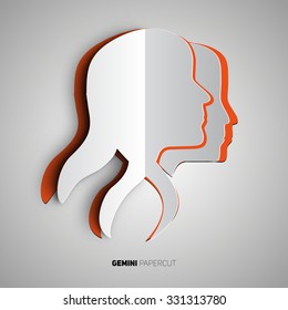 Gemini Papercut, zodiac horoscope astrology sign
