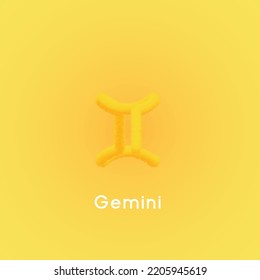 Gemini power color zodiac horoscope soft fur vector design illustration with editable gradient background	