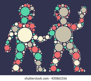 Gemini shape vector design by color point