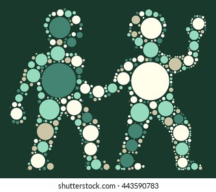 Gemini shape vector design by color point