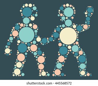 Gemini shape vector design by color point